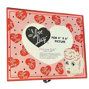 I Love Lucy Hearts Logo Glass Picture Frame 4x6” Precious Kids NIB